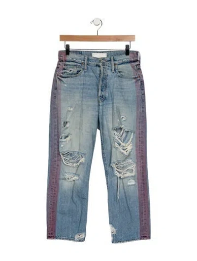 Pre-owned Mother Mid-rise Straight Leg Jeans In Multi