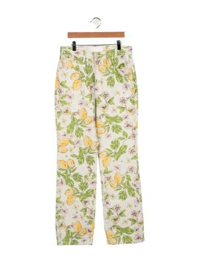 Pre-owned Mother Mid-rise Straight Leg Jeans In Multi