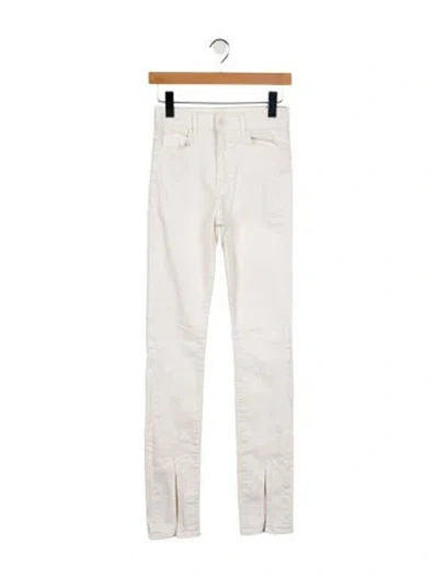 Pre-owned Mother Mid-rise Straight Leg Jeans In Neutral