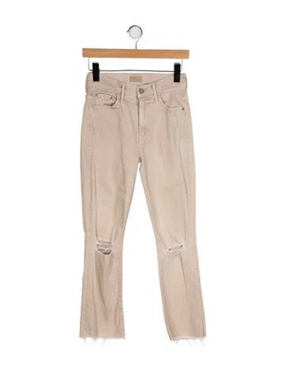 Pre-owned Mother Mid-rise Straight Leg Jeans In Neutral
