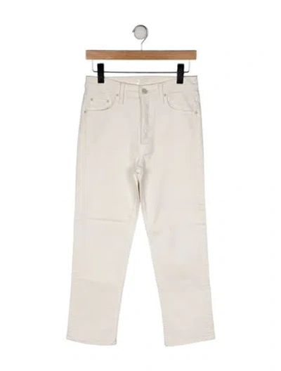 Pre-owned Mother Mid-rise Straight Leg Jeans In Neutral