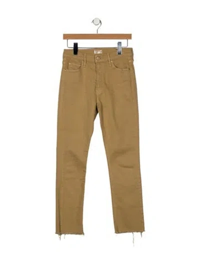 Pre-owned Mother Mid-rise Straight Leg Jeans In Neutral