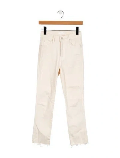 Pre-owned Mother Mid-rise Straight Leg Jeans In Neutral