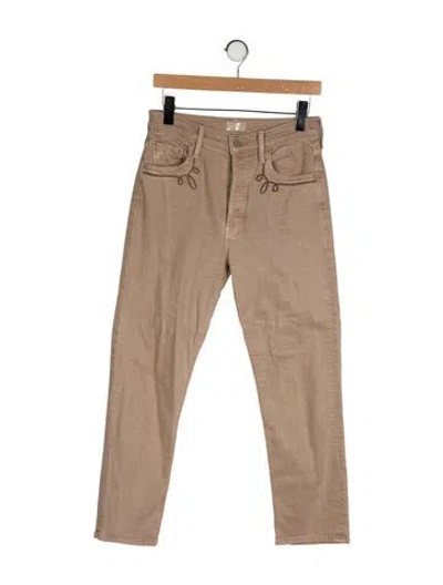 Pre-owned Mother Mid-rise Straight Leg Jeans In Neutral