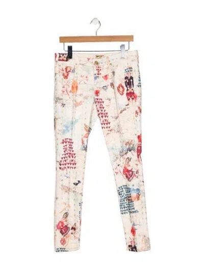 Pre-owned Mother Mid-rise Straight Leg Jeans In Neutral