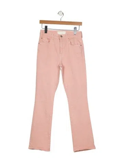 Pre-owned Mother Mid-rise Straight Leg Jeans In Pink