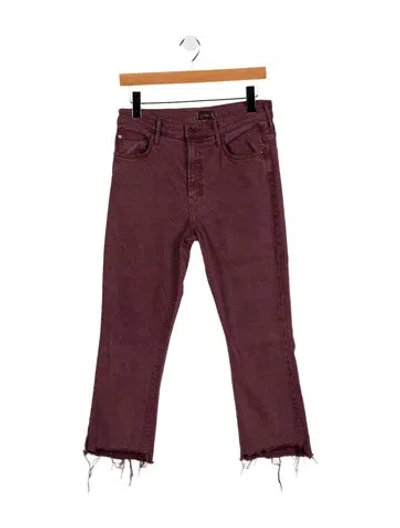 Pre-owned Mother Mid-rise Straight Leg Jeans In Purple