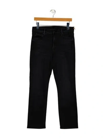 Pre-owned Mother Mid-rise Straight Leg Jeans W/ Tags In Black