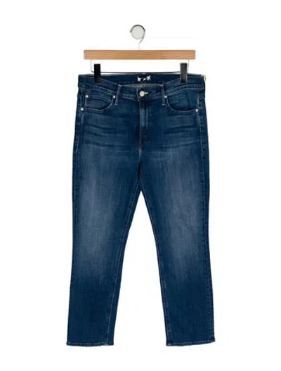 Pre-owned Mother Mid-rise Straight Leg Jeans W/ Tags In Blue