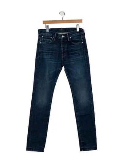 Pre-owned Mother Mid-rise Straight Leg Jeans W/ Tags In Blue