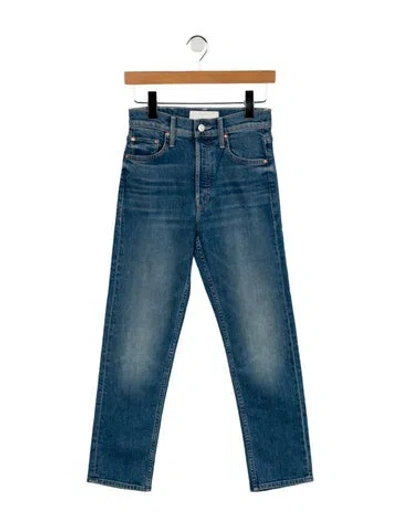 Pre-owned Mother Mid-rise Straight Leg Jeans W/ Tags In Blue