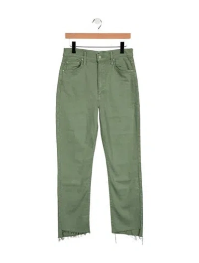 Pre-owned Mother Mid-rise Straight Leg Jeans W/ Tags In Green