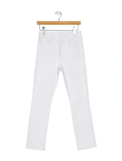 Pre-owned Mother Mid-rise Straight Leg Jeans In White