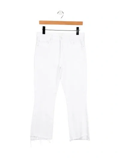 Pre-owned Mother Mid-rise Straight Leg Jeans In White