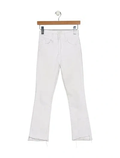 Pre-owned Mother Mid-rise Straight Leg Jeans In White