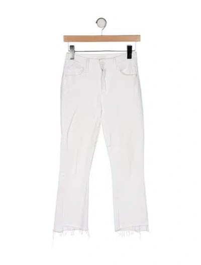 Pre-owned Mother Mid-rise Straight Leg Jeans In White
