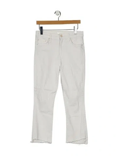 Pre-owned Mother Mid-rise Straight Leg Jeans In White