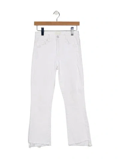 Pre-owned Mother Mid-rise Straight Leg Jeans In White