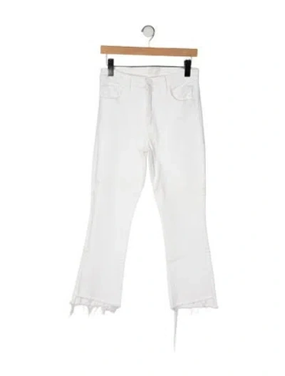 Pre-owned Mother Mid-rise Straight Leg Jeans In White