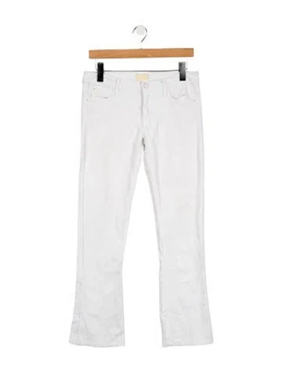 Pre-owned Mother Mid-rise Straight Leg Jeans In White