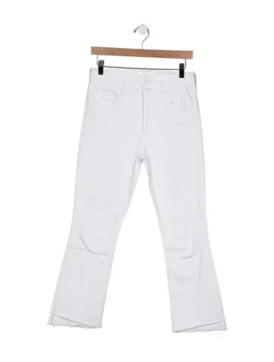 Pre-owned Mother Mid-rise Straight Leg Jeans In White