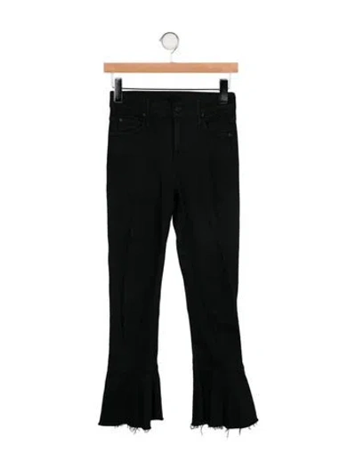 Pre-owned Mother Mid-rise Wide Leg Jeans In Black