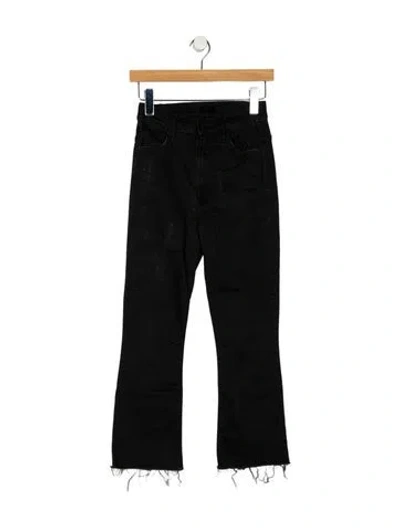 Pre-owned Mother Mid-rise Wide Leg Jeans In Black