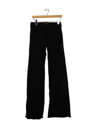 Pre-owned Mother Mid-rise Wide Leg Jeans In Black