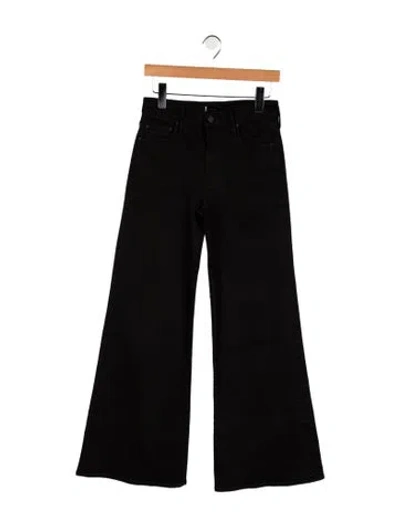 Pre-owned Mother Mid-rise Wide Leg Jeans In Black