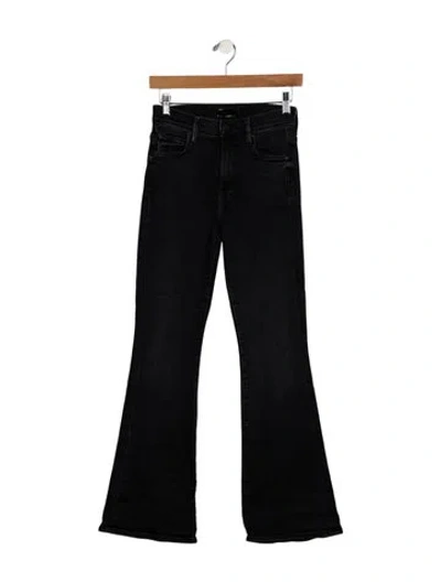 Pre-owned Mother Mid-rise Wide Leg Jeans In Black