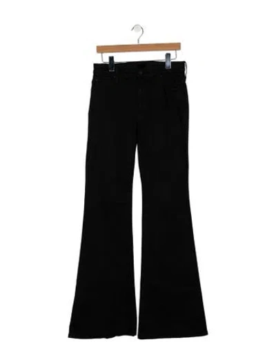 Pre-owned Mother Mid-rise Wide Leg Jeans In Black