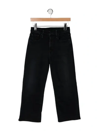 Pre-owned Mother Mid-rise Wide Leg Jeans In Black