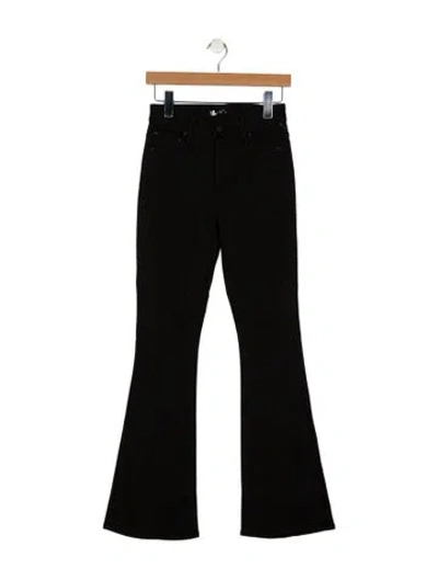 Pre-owned Mother Mid-rise Wide Leg Jeans In Black