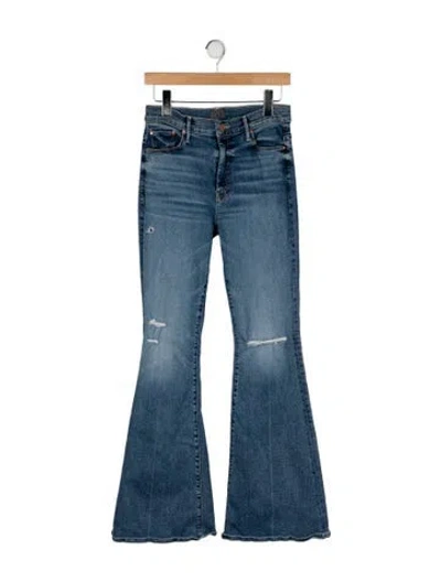 Pre-owned Mother Mid-rise Wide Leg Jeans In Blue