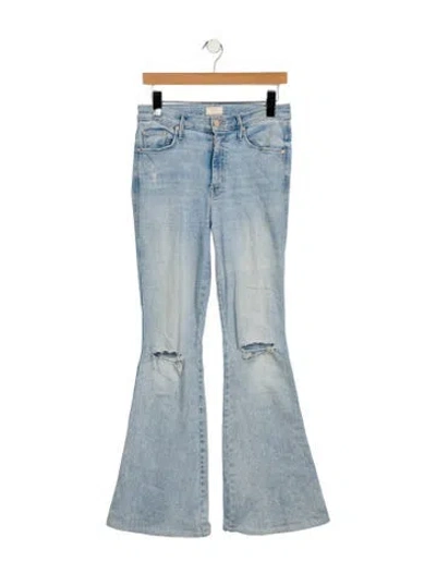 Pre-owned Mother Mid-rise Wide Leg Jeans In Blue