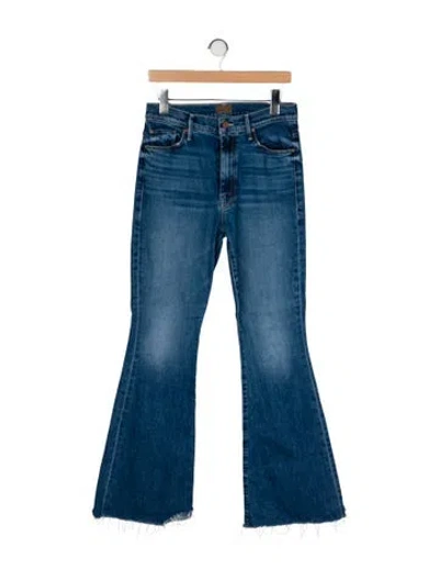 Pre-owned Mother Mid-rise Wide Leg Jeans In Blue