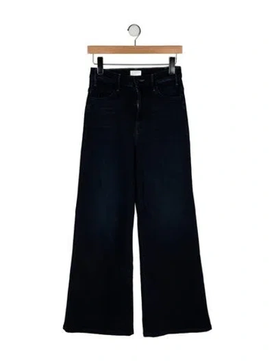 Pre-owned Mother Mid-rise Wide Leg Jeans In Blue