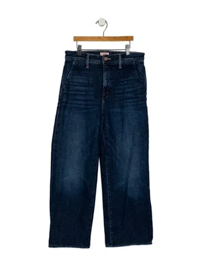 Pre-owned Mother Mid-rise Wide Leg Jeans In Blue