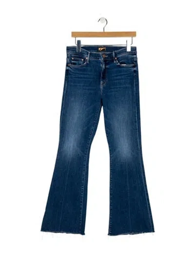 Pre-owned Mother Mid-rise Wide Leg Jeans In Blue