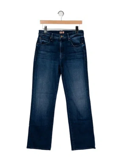 Pre-owned Mother Mid-rise Wide Leg Jeans In Blue