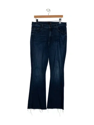 Pre-owned Mother Mid-rise Wide Leg Jeans In Blue