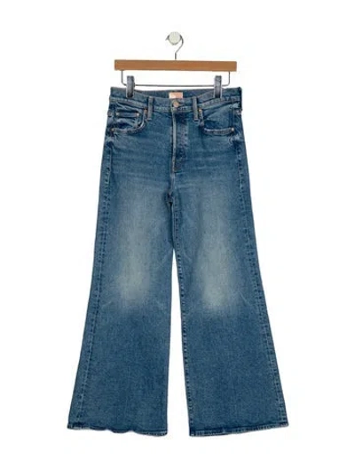 Pre-owned Mother Mid-rise Wide Leg Jeans In Blue