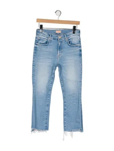 Pre-owned Mother Mid-rise Wide Leg Jeans In Blue