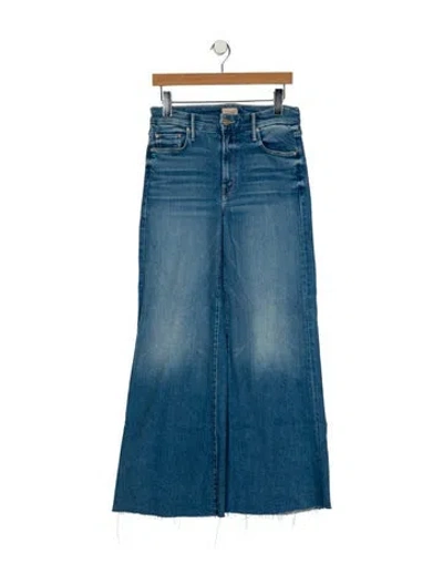 Pre-owned Mother Mid-rise Wide Leg Jeans In Blue