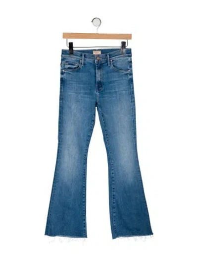 Pre-owned Mother Mid-rise Wide Leg Jeans In Blue