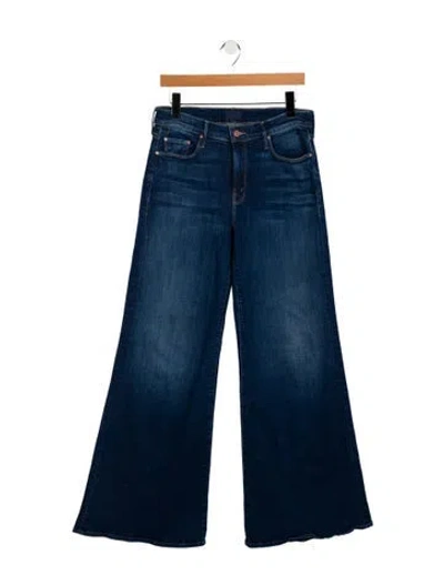 Pre-owned Mother Mid-rise Wide Leg Jeans In Blue