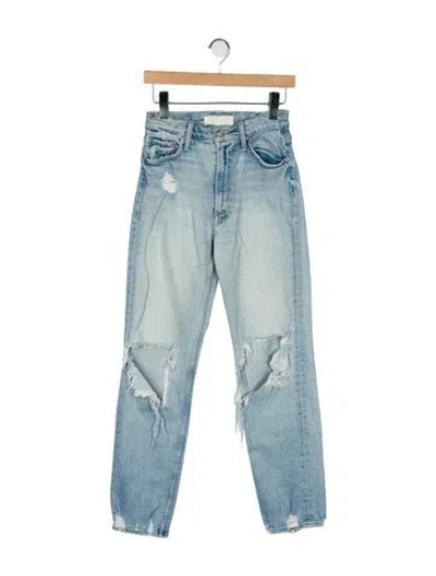 Pre-owned Mother Mid-rise Wide Leg Jeans In Blue