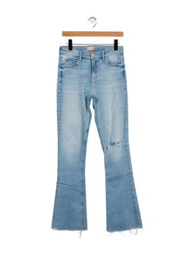 Pre-owned Mother Mid-rise Wide Leg Jeans In Blue