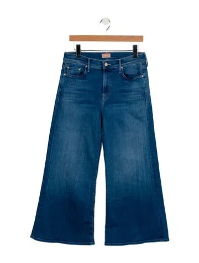 Pre-owned Mother Mid-rise Wide Leg Jeans In Blue