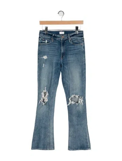 Pre-owned Mother Mid-rise Wide Leg Jeans In Blue
